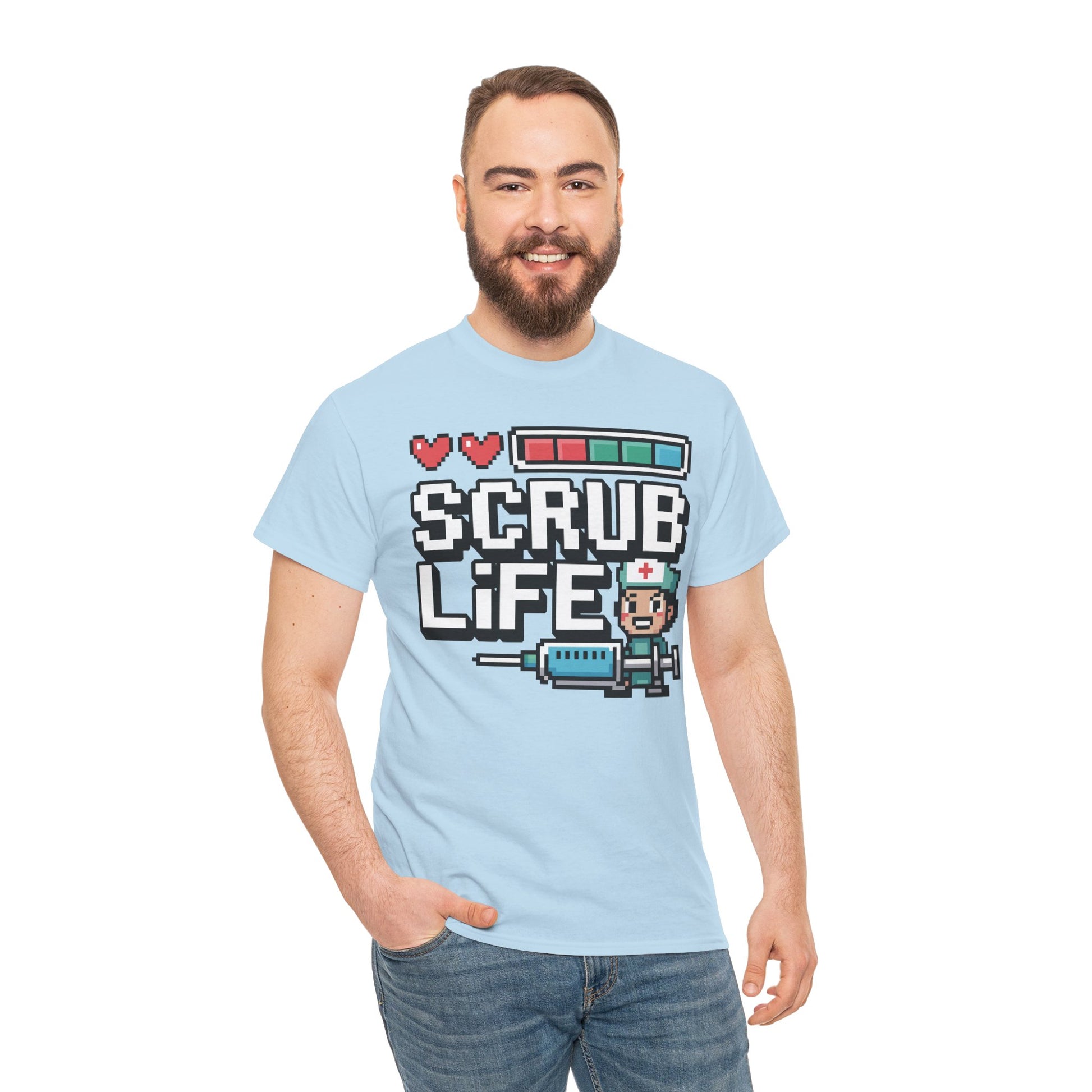 Pixel Nurse Scrub Life Retro Gamer Unisex T-shirt | TEEZOCA 