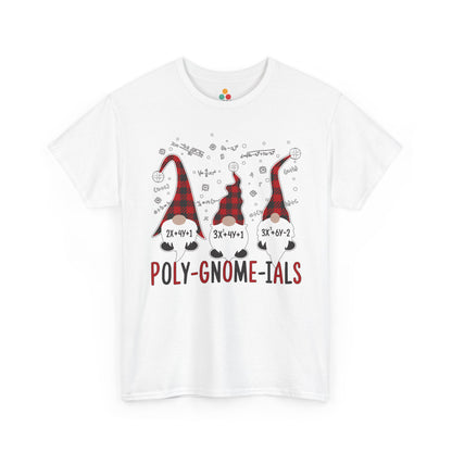 Poly Gnome ials Funny Math White T-Shirt – Math Teacher Gift Tee