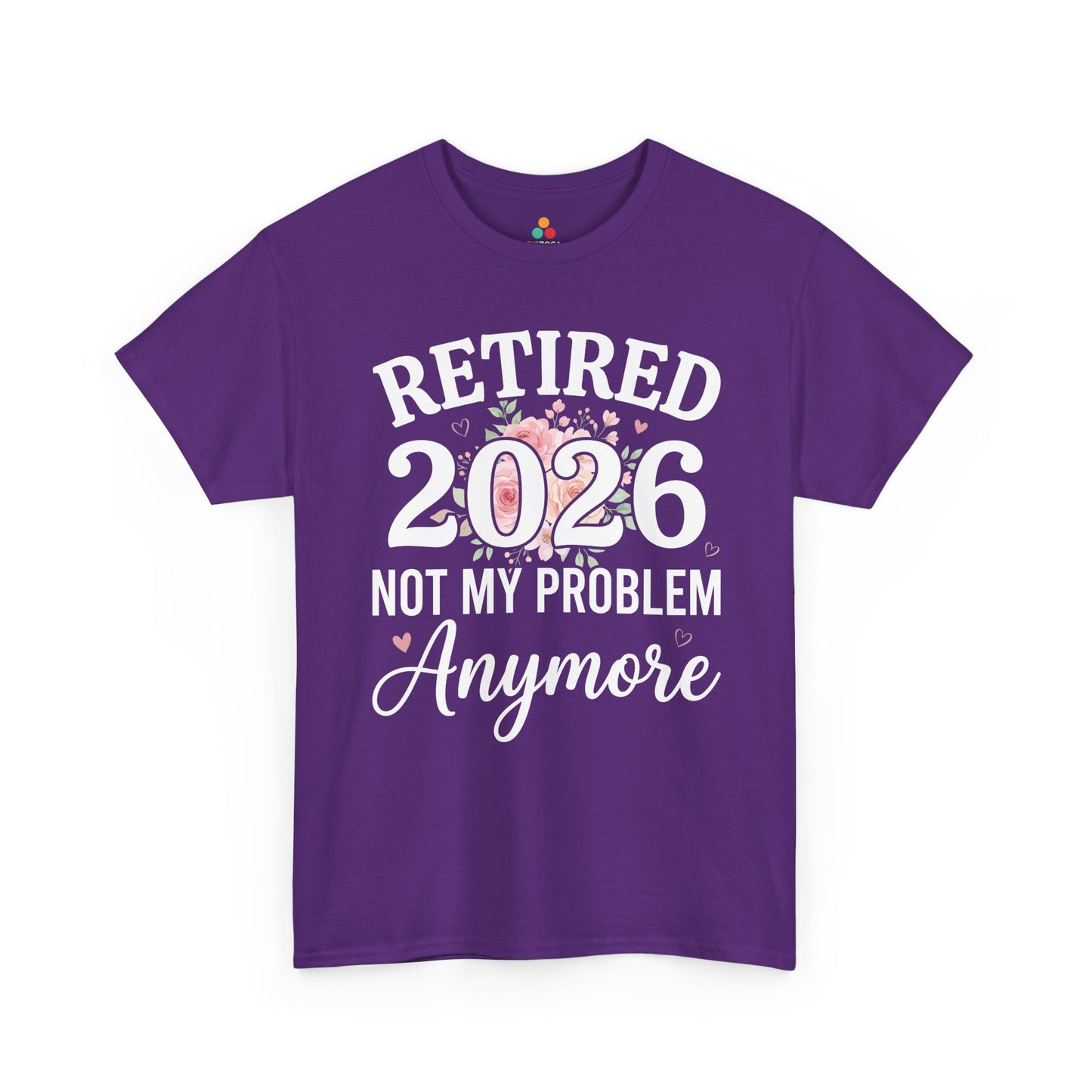 Pretty TEEZOCA t-shirt for retirement gifts for mom, featuring soft roses, greenery, and a cute retirement gift design.
