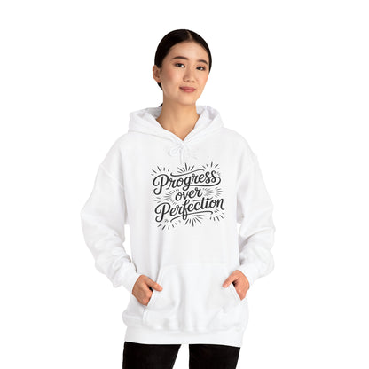 Progress Over Perfection Unisex Heavy Blend Hoodie | TEEZOCA motivational Progress Over Perfection Unisex Heavy Blend Hoodie