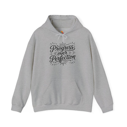 Progress Over Perfection Unisex Heavy Blend Hoodie | TEEZOCA progress mindset Progress Over Perfection Unisex Heavy Blend Hoodie