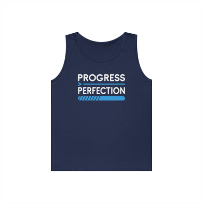 Progress Over Perfection Unisex Tank Top for Motivation and Everyday Streetwear | TEEZOCA 