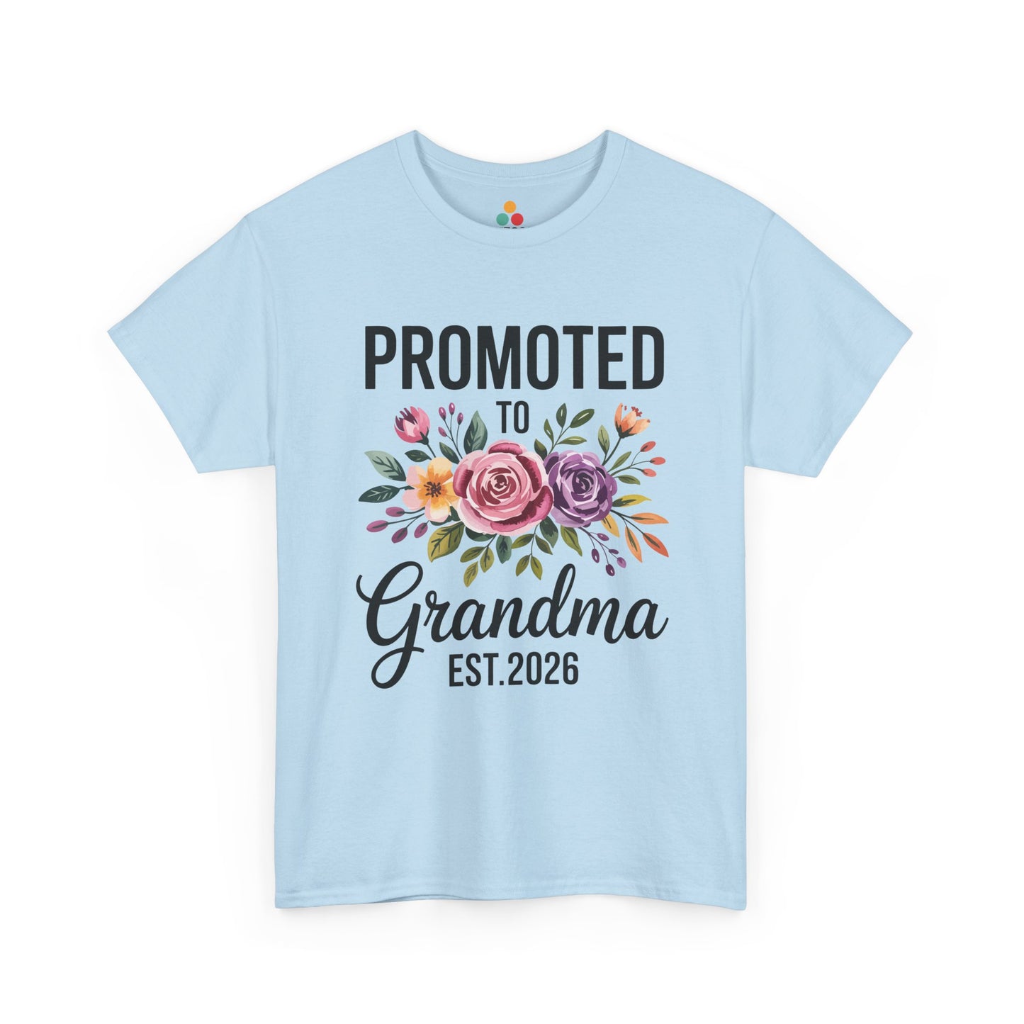 Promoted To Grandma Est. 2026 Floral T‑Shirt – New Grandma Flowers Gift Tee | TEEZOCA 