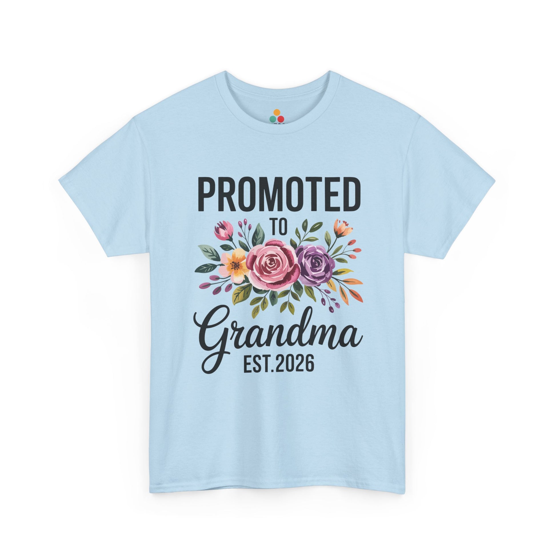 Promoted To Grandma Est. 2026 Floral T‑Shirt – New Grandma Flowers Gift Tee | TEEZOCA 