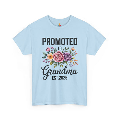 Promoted To Grandma Est. 2026 Floral T‑Shirt – New Grandma Flowers Gift Tee | TEEZOCA 