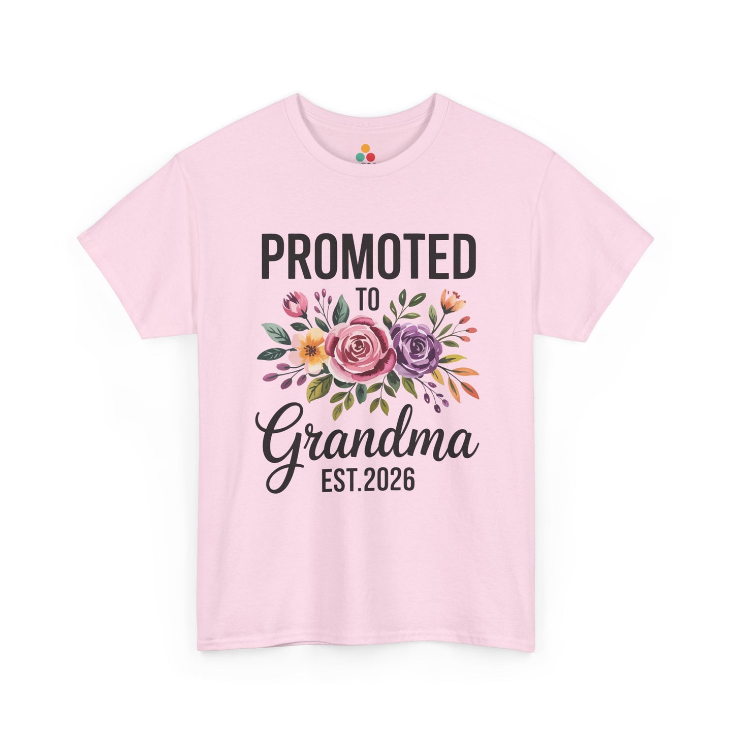 Promoted To Grandma Est. 2026 Floral T‑Shirt – New Grandma Flowers Gift Tee | TEEZOCA 