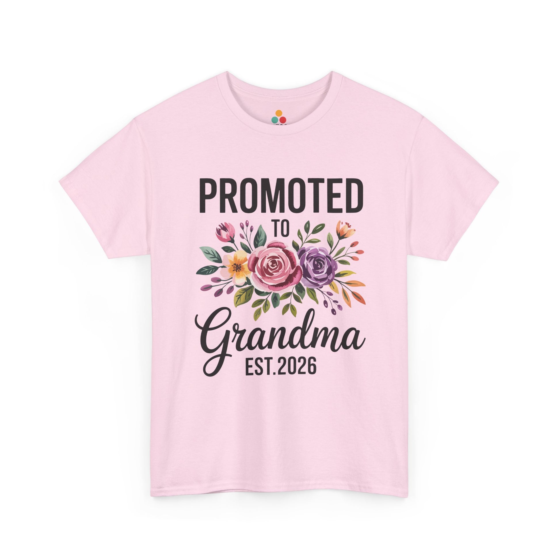 Promoted To Grandma Est. 2026 Floral T‑Shirt – New Grandma Flowers Gift Tee | TEEZOCA 