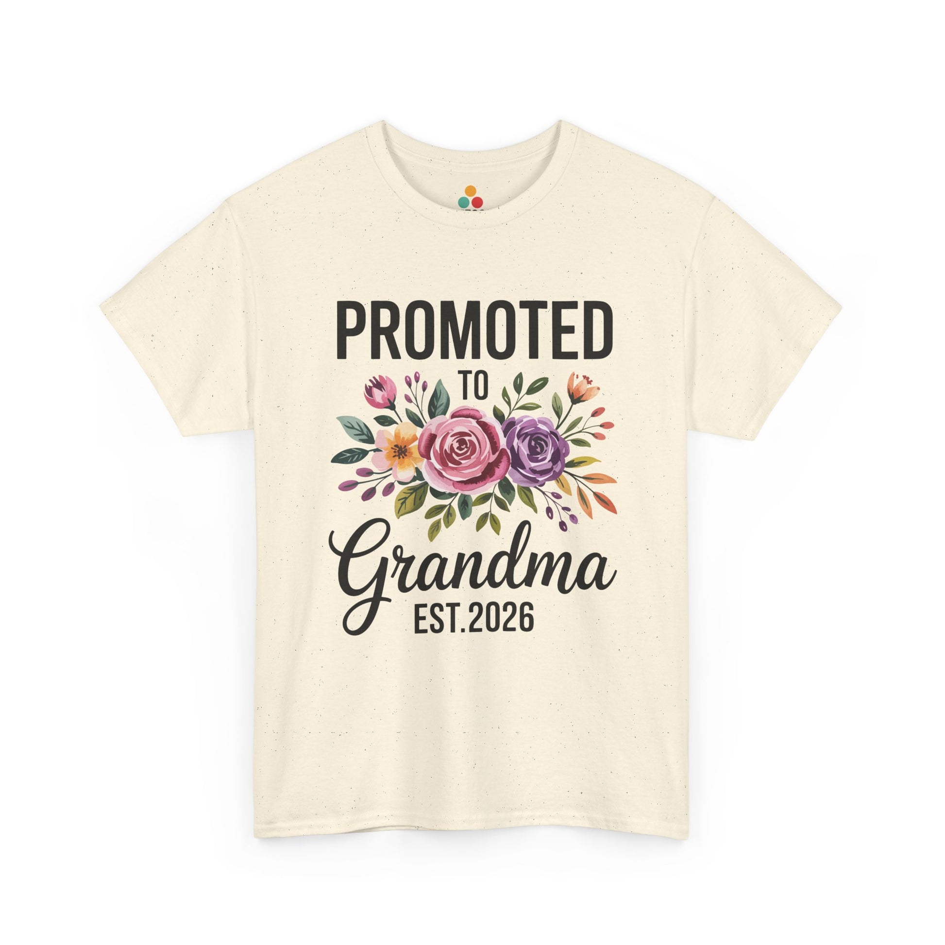 Promoted To Grandma Est. 2026 Floral T‑Shirt – New Grandma Flowers Gift Tee | TEEZOCA 