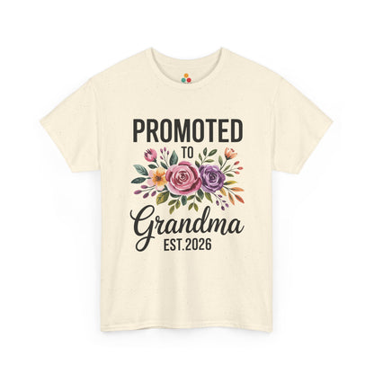 Promoted To Grandma Est. 2026 Floral T‑Shirt – New Grandma Flowers Gift Tee | TEEZOCA 