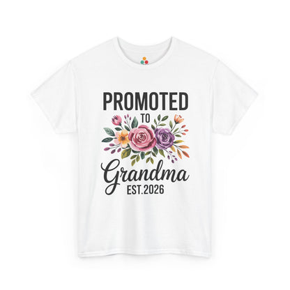 Promoted To Grandma Est. 2026 Floral T‑Shirt – New Grandma Flowers Gift Tee | TEEZOCA 