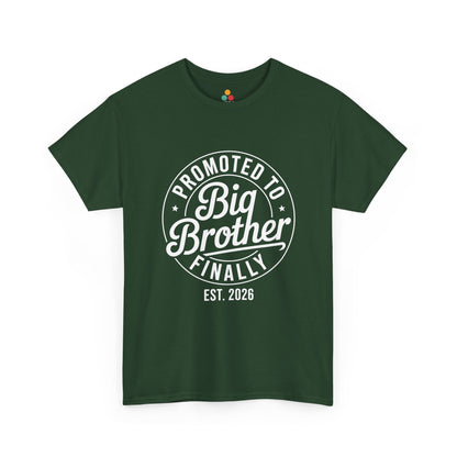 Promoted to Big Brother Finally Est. 2026 T-Shirt – Funny Big Bro Tee | TEEZOCA 