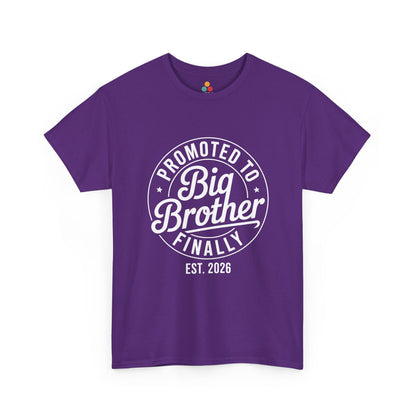Promoted to Big Brother Finally Est. 2026 T-Shirt – Funny Big Bro Tee | TEEZOCA 