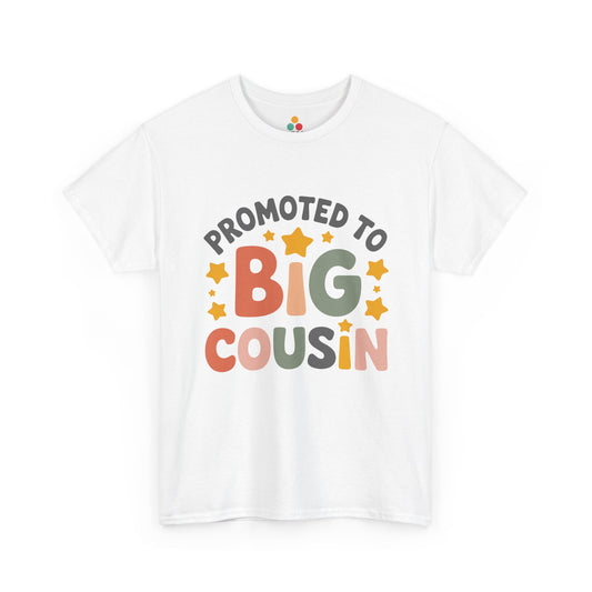 Promoted to Big Cousin Graphic White T-Shirt – Cute Retro Tee for New Big Cousins and Family Announcements | TEEZOCA 