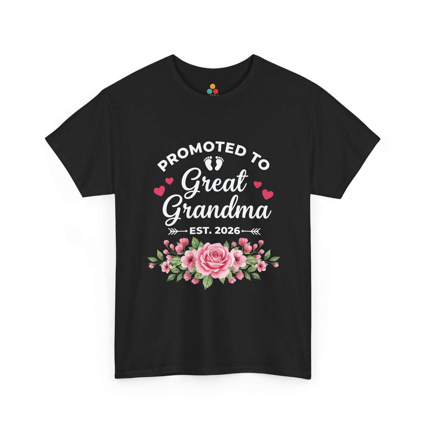Promoted to Great Grandma Est 2026 T‑Shirt – Cute Floral Milestone Gift | TEEZOCA 