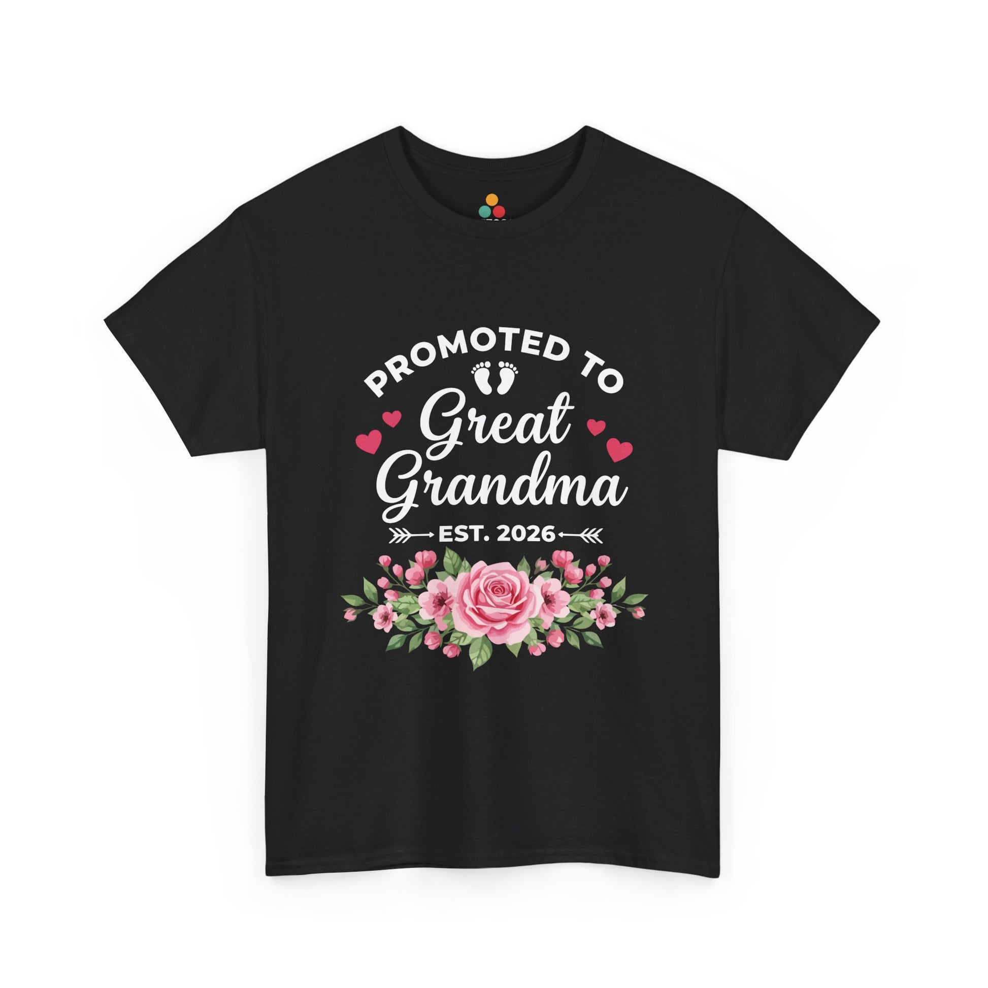 Promoted to Great Grandma Est 2026 T‑Shirt – Cute Floral Milestone Gift | TEEZOCA 