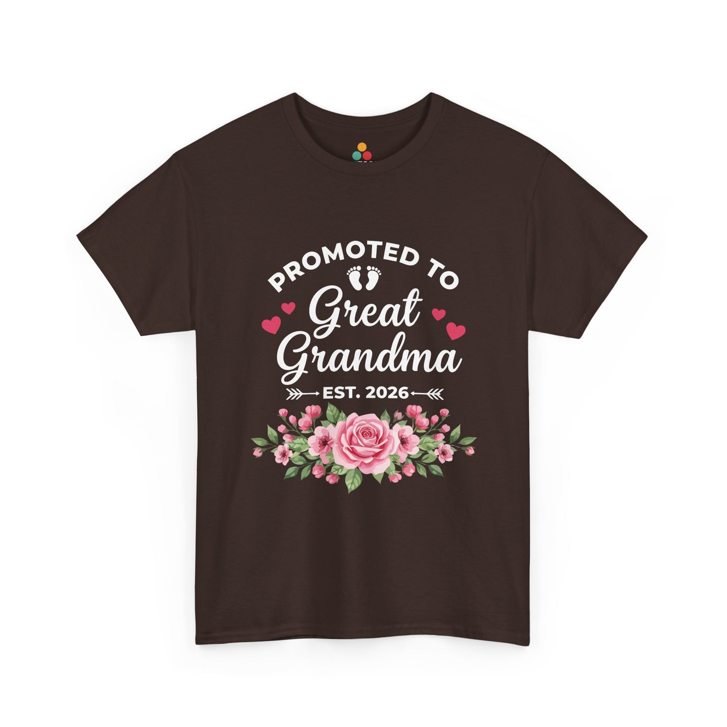 Promoted to Great Grandma Est 2026 T‑Shirt – Cute Floral Milestone Gift | TEEZOCA 
