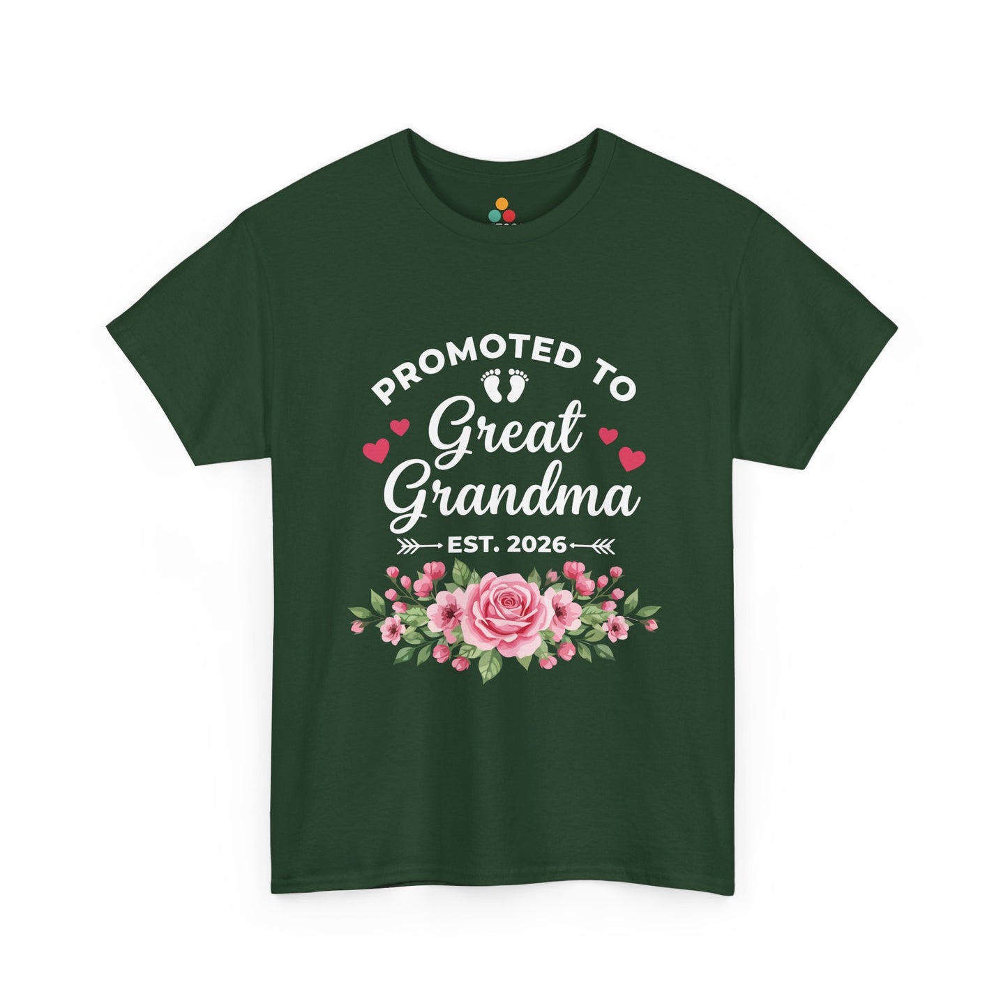 Promoted to Great Grandma Est 2026 T‑Shirt – Cute Floral Milestone Gift | TEEZOCA 