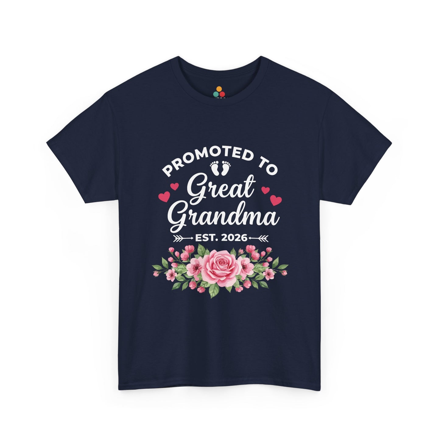Promoted to Great Grandma Est 2026 T‑Shirt – Cute Floral Milestone Gift | TEEZOCA 