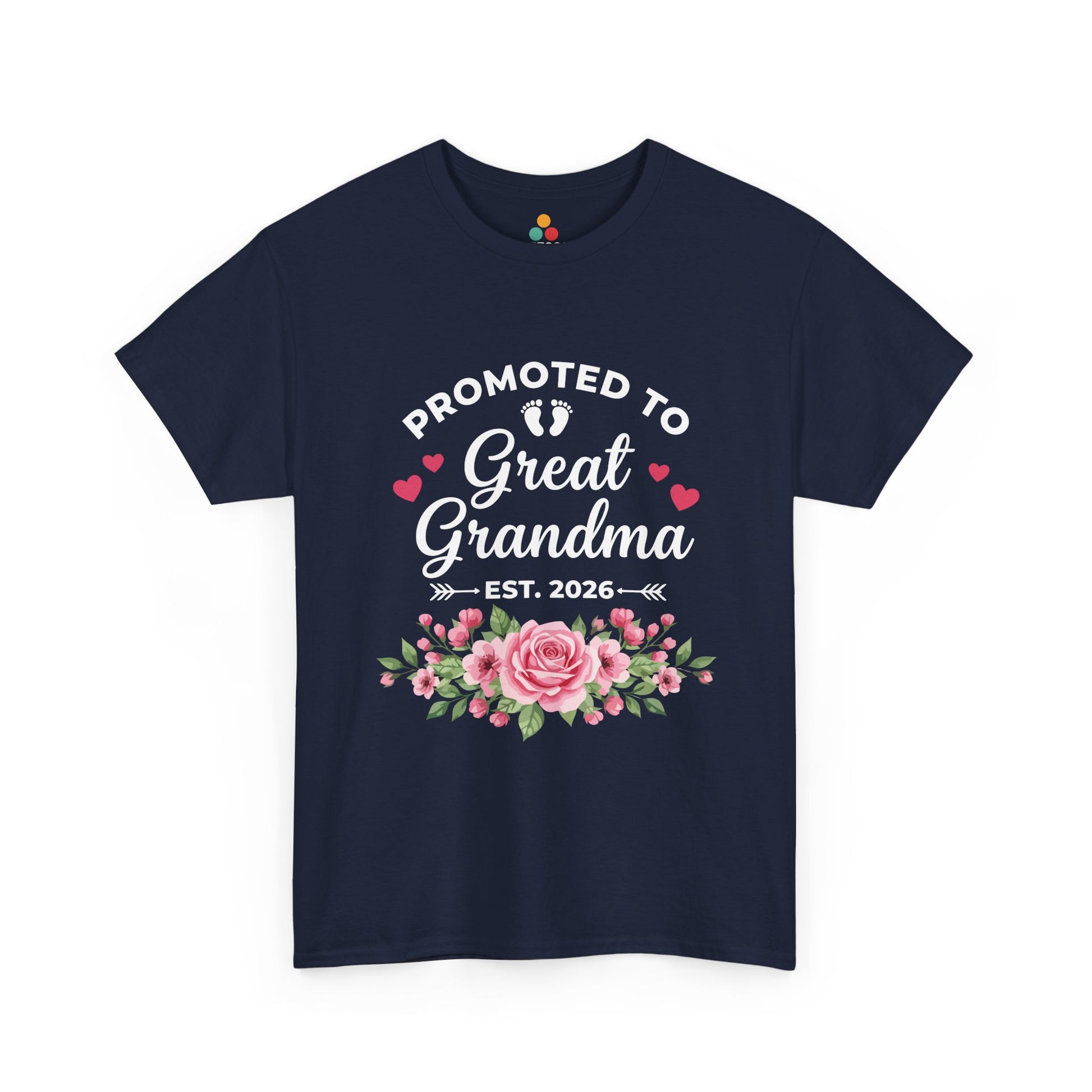 Promoted to Great Grandma Est 2026 T‑Shirt – Cute Floral Milestone Gift | TEEZOCA 