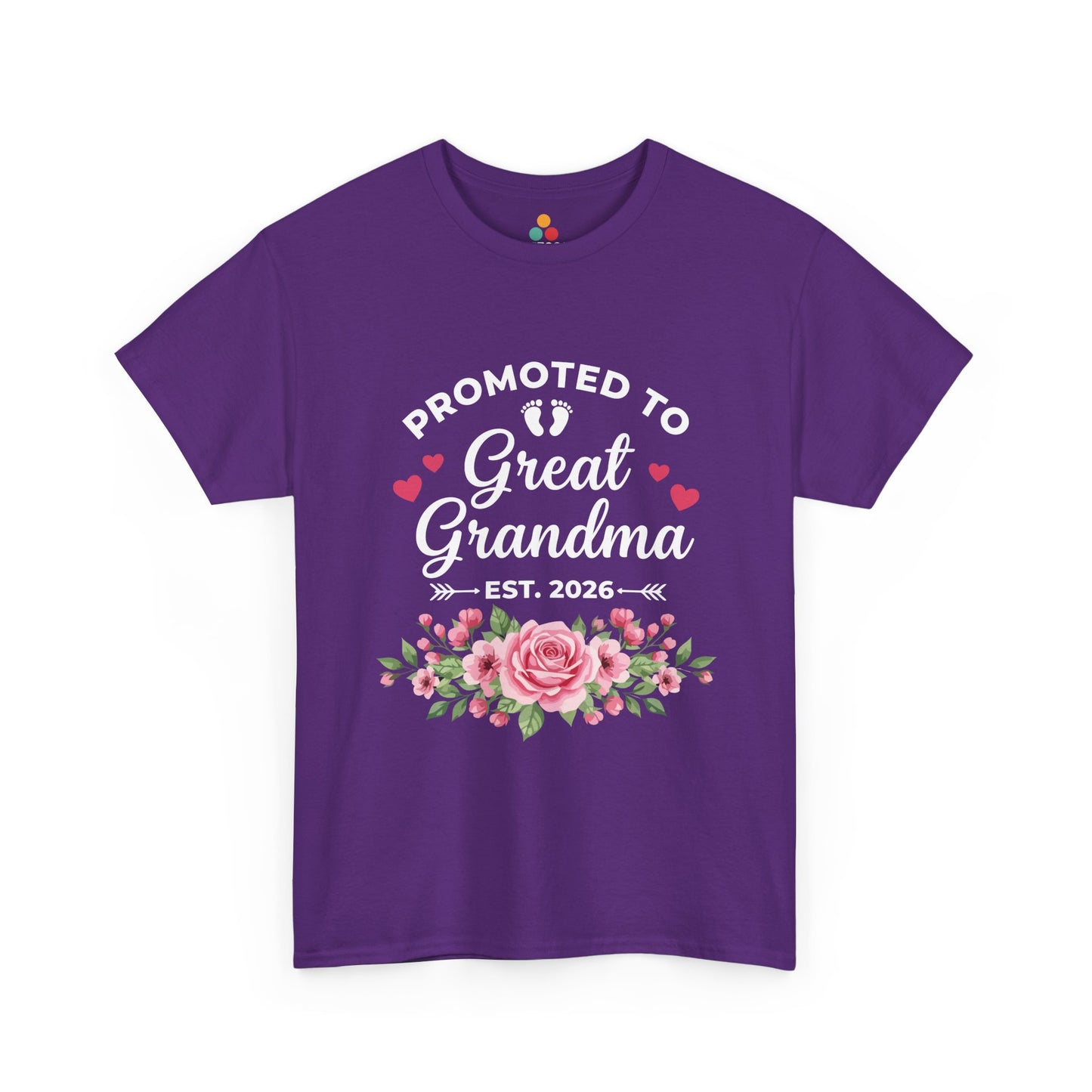 Promoted to Great Grandma Est 2026 T‑Shirt – Cute Floral Milestone Gift | TEEZOCA 