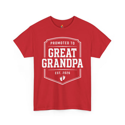 Promoted to Great Grandpa 2026 Funny Gift Unisex T-shirt | TEEZOCA 