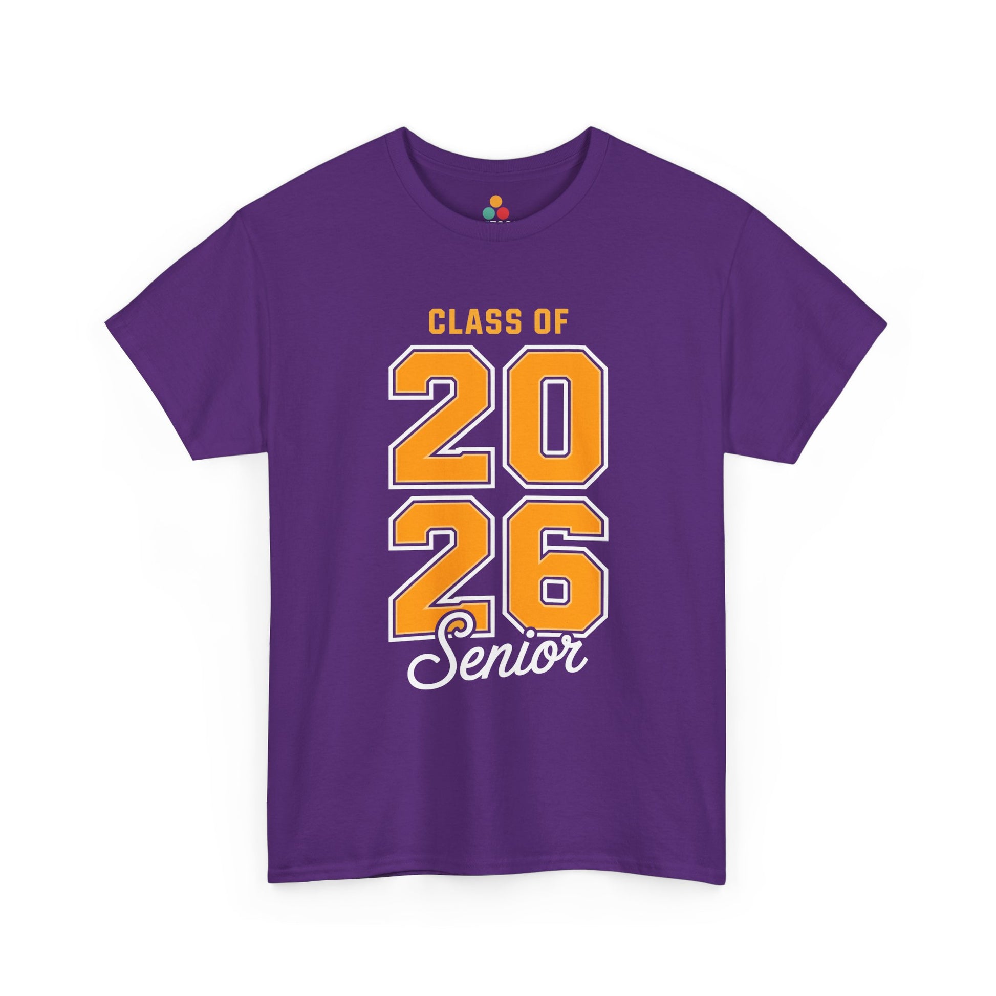 Purple TEEZOCA Class of 2026 yellow lettering senior shirt.