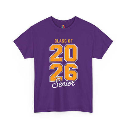 Purple TEEZOCA Class of 2026 yellow lettering senior shirt.