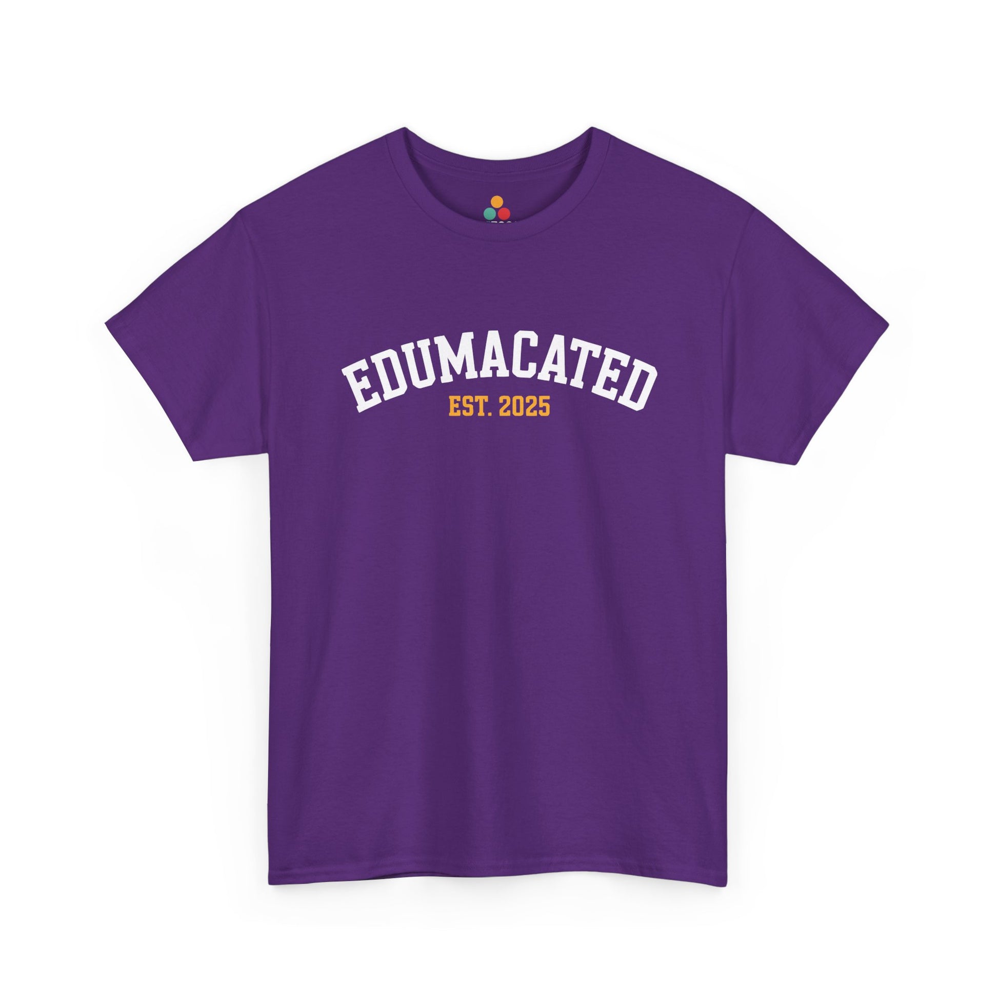 Purple TEEZOCA Edumacated Est. 2025 funny Class of 2025 shirt.