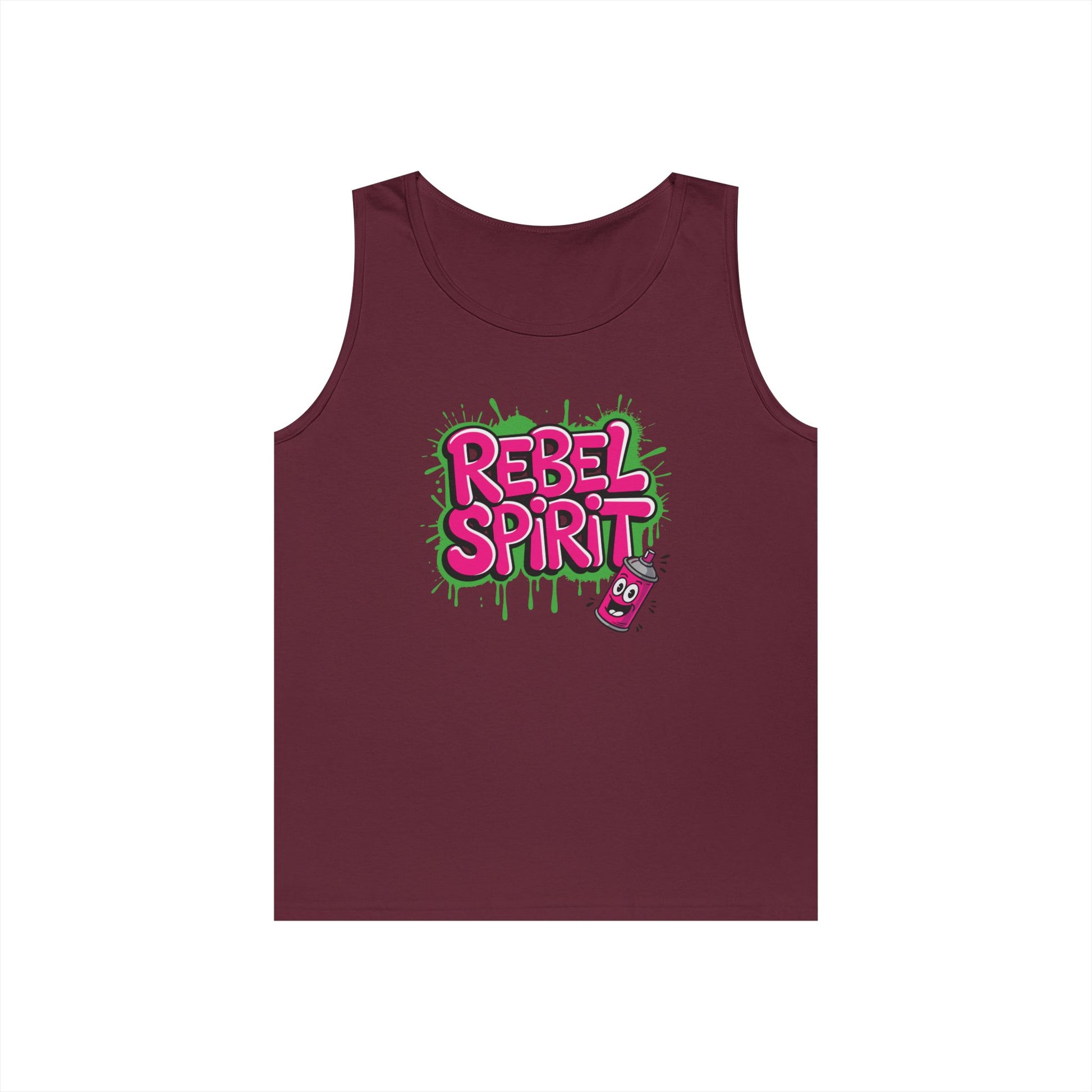 Rebel Spirit Graffiti Bubble Text Unisex Tank Top Streetwear Statement | TEEZOCA 
