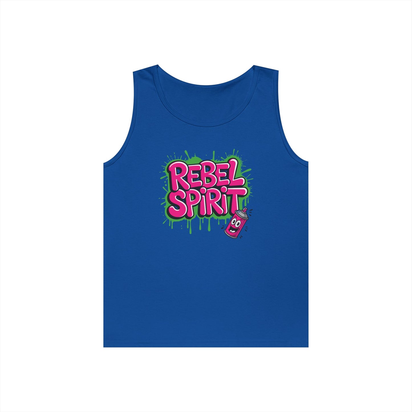 Rebel Spirit Graffiti Bubble Text Unisex Tank Top Streetwear Statement | TEEZOCA 