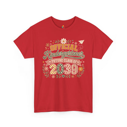 Red TEEZOCA Future Class of 2039 boho shirt, the kind of milestone keepsake tee shoppers find on Amazon and Etsy.

