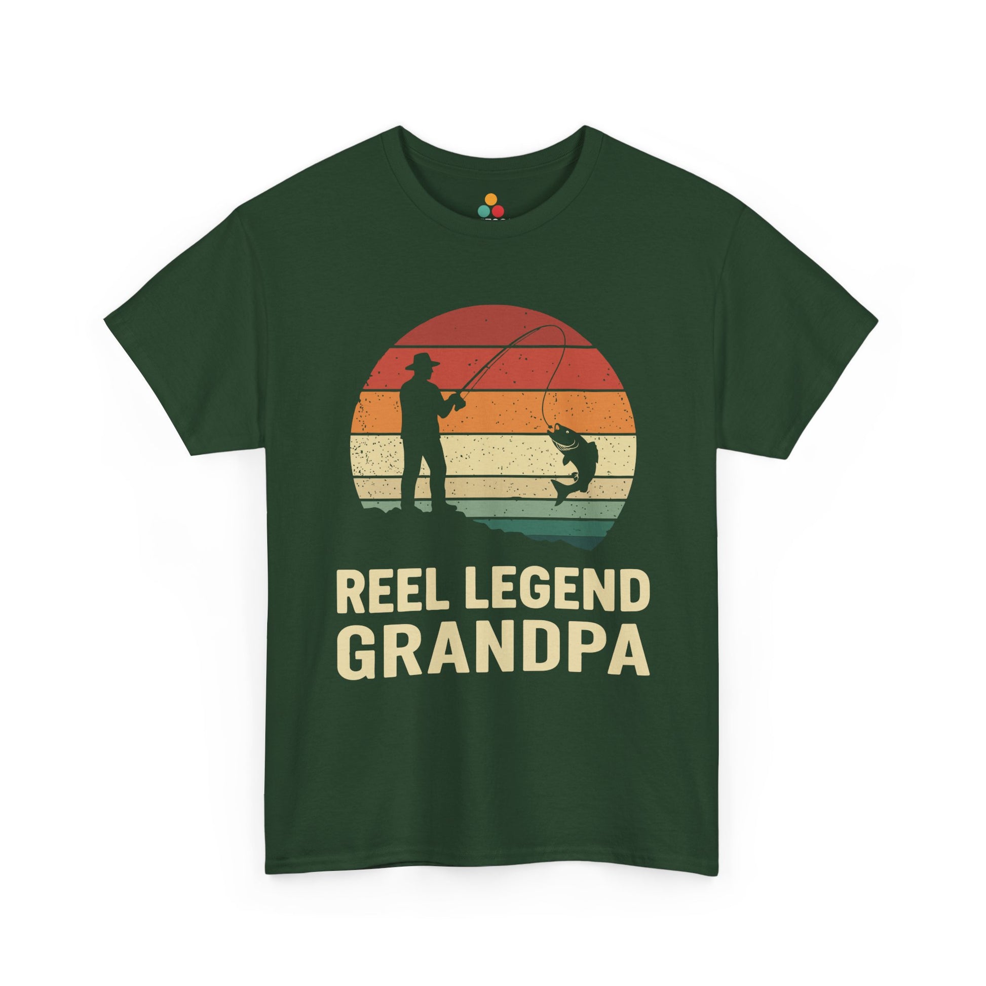 Reel Legend Grandpa T-Shirt – Retro Fishing Gift for Grandfather | TEEZOCA 