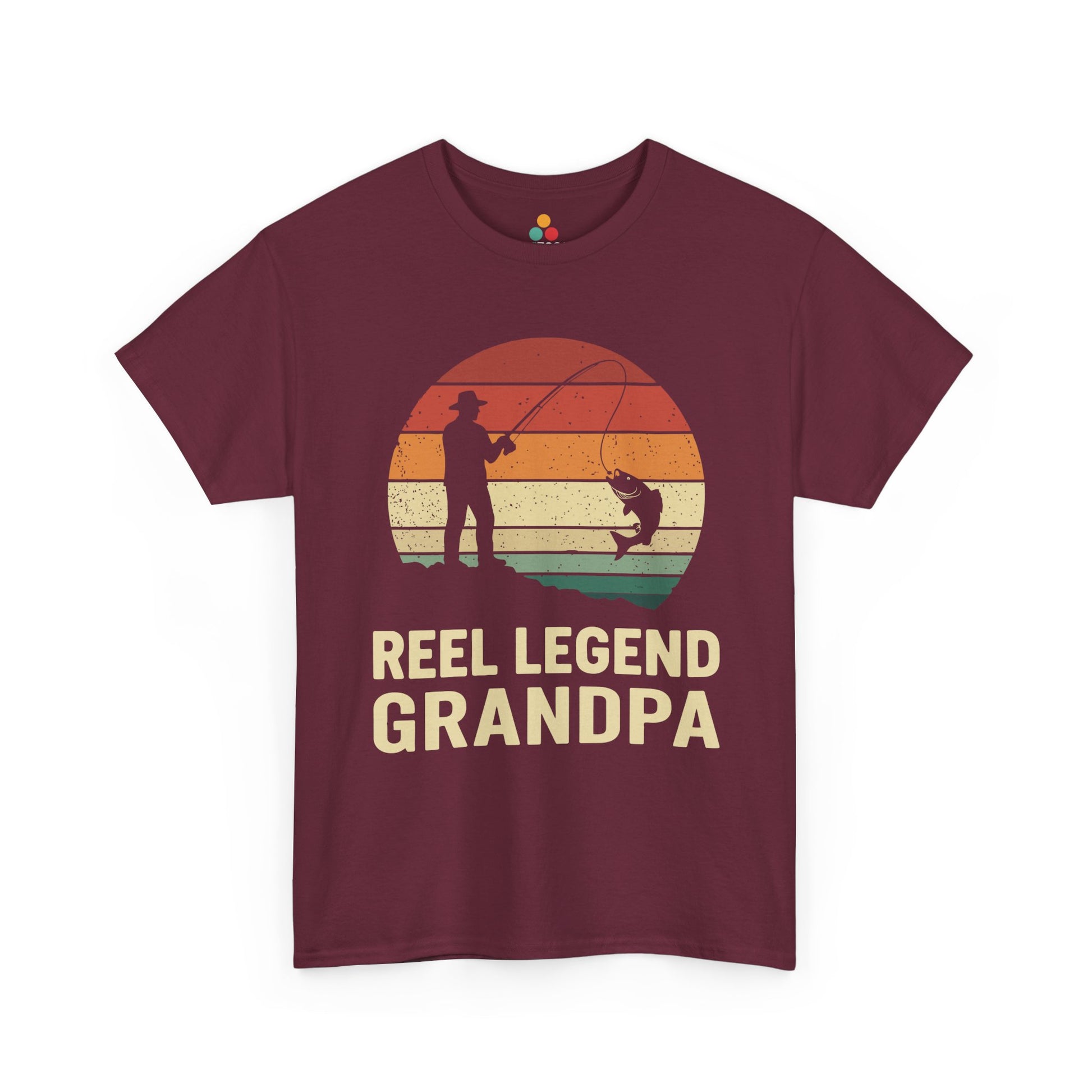 Reel Legend Grandpa T-Shirt – Retro Fishing Gift for Grandfather | TEEZOCA 