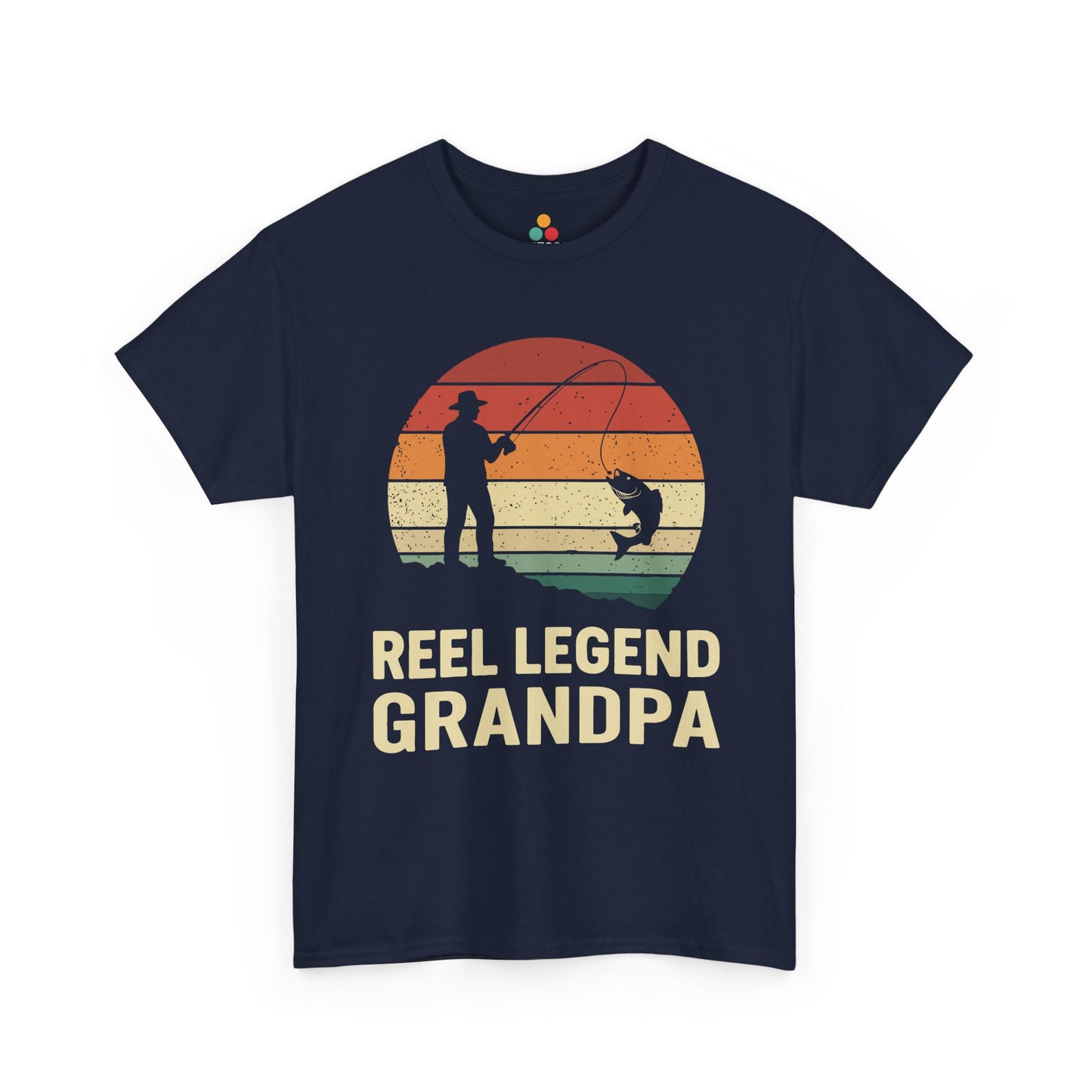 Reel Legend Grandpa T-Shirt – Retro Fishing Gift for Grandfather | TEEZOCA 