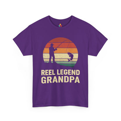 Reel Legend Grandpa T-Shirt – Retro Fishing Gift for Grandfather | TEEZOCA 