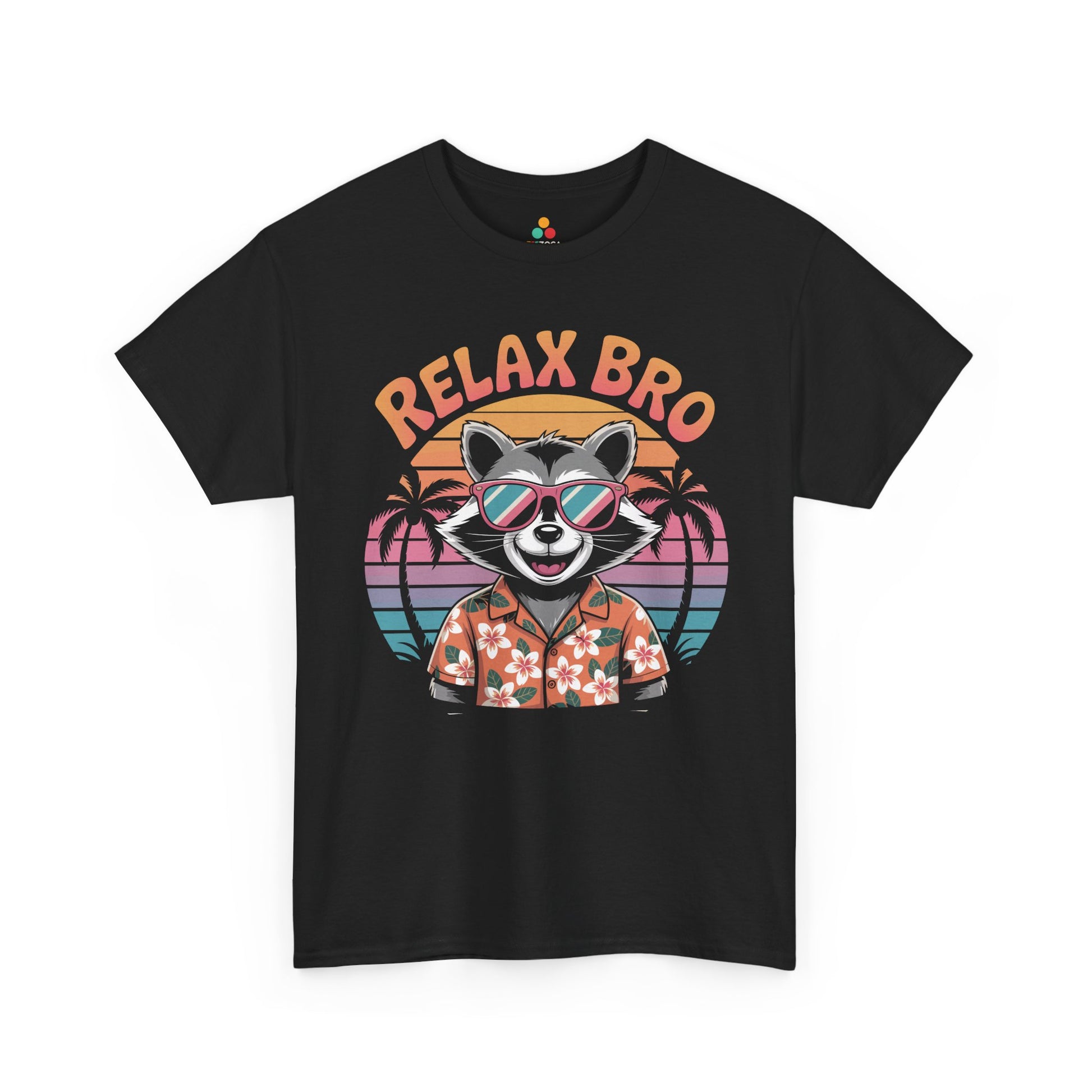 Relax Bro Raccoon Sunset Vibes Unisex T-shirt | TEEZOCA 