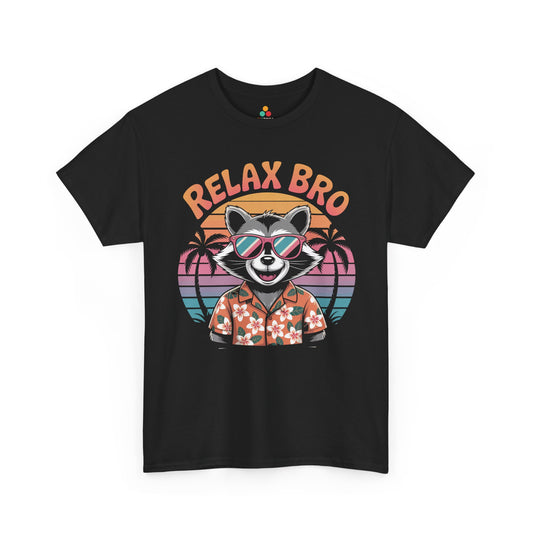 Relax Bro Raccoon Sunset Vibes Unisex T-shirt | TEEZOCA 