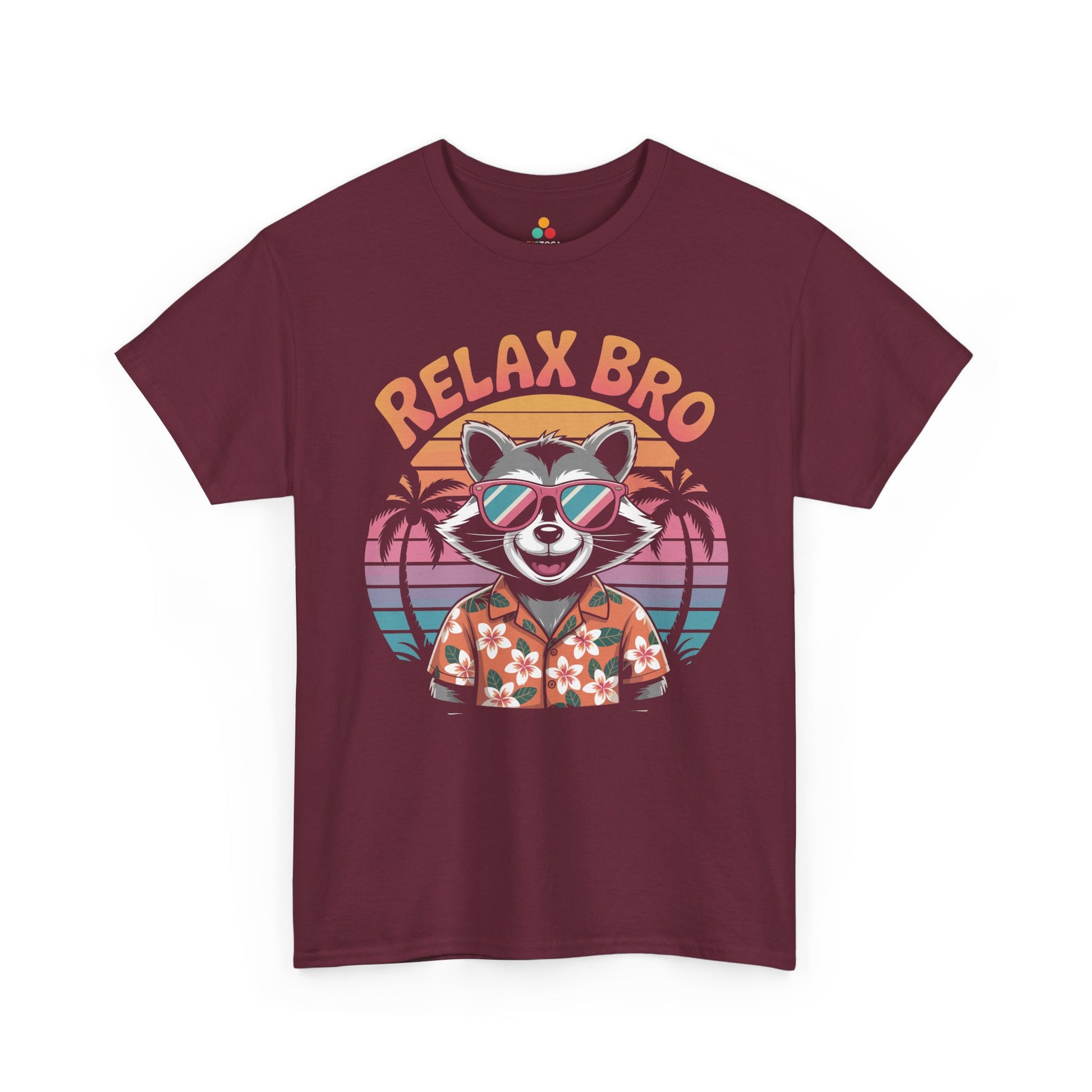 Relax Bro Raccoon Sunset Vibes Unisex T-shirt | TEEZOCA 