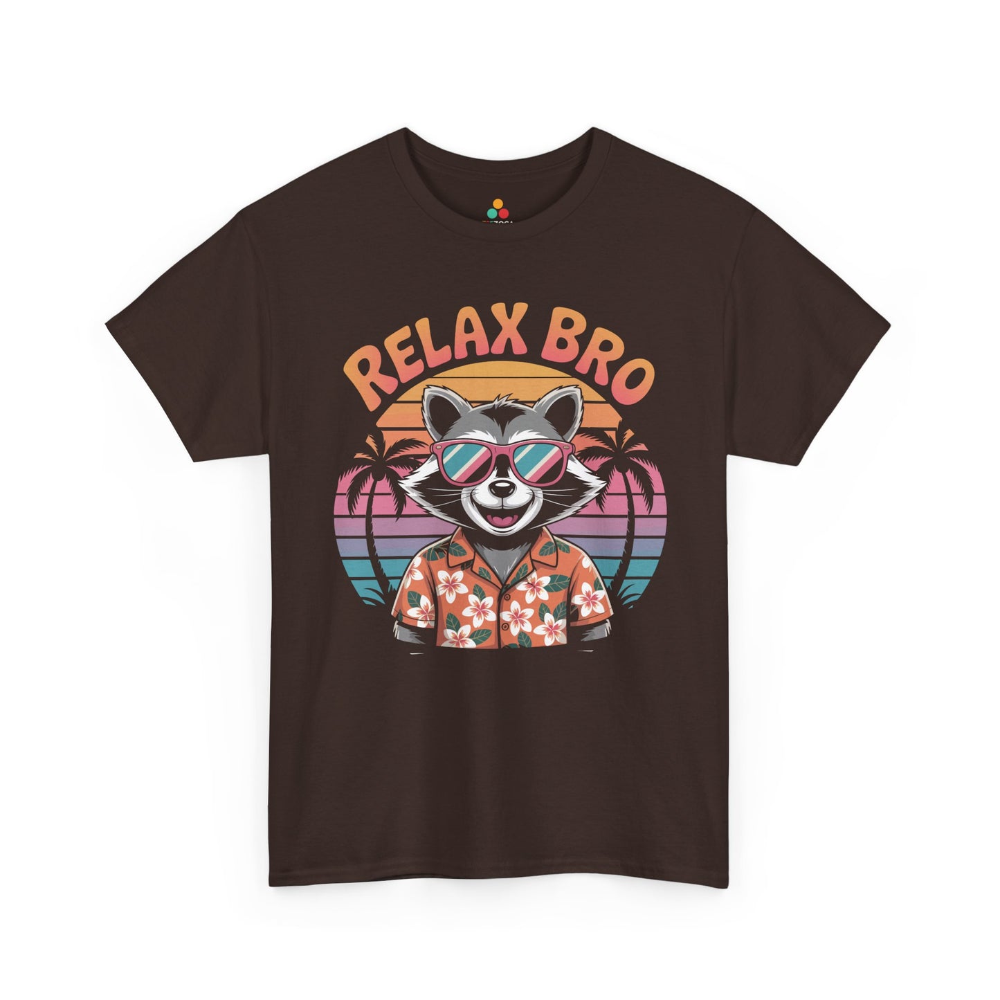 Relax Bro Raccoon Sunset Vibes Unisex T-shirt | TEEZOCA 