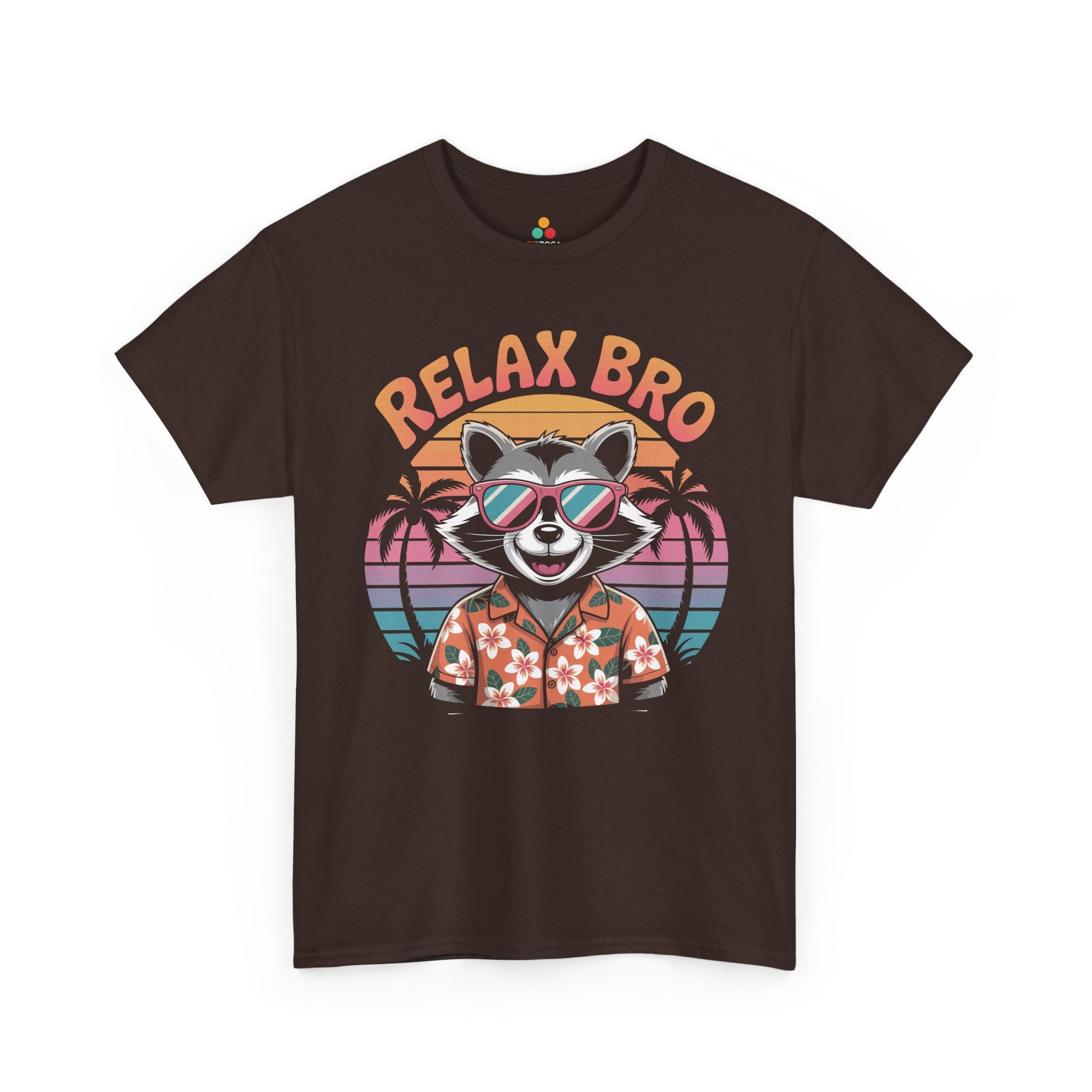 Relax Bro Raccoon Sunset Vibes Unisex T-shirt | TEEZOCA 