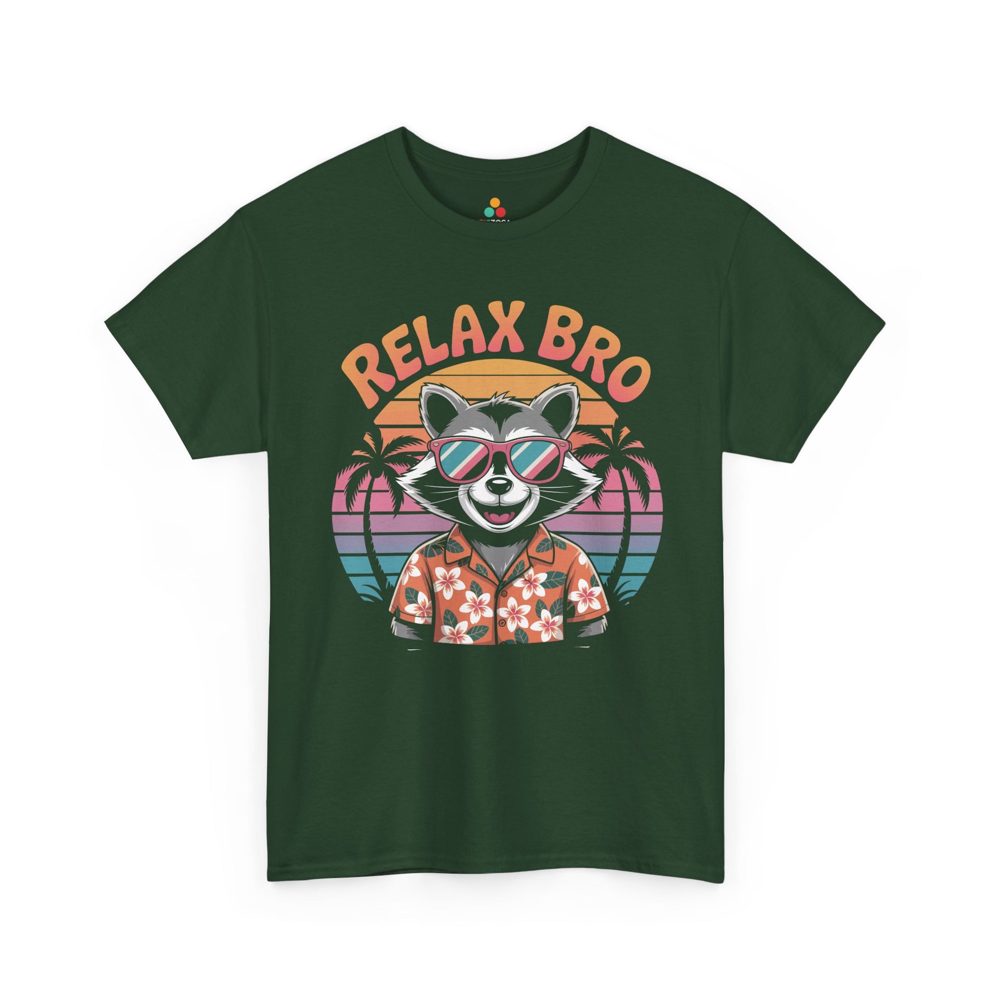 Relax Bro Raccoon Sunset Vibes Unisex T-shirt | TEEZOCA 