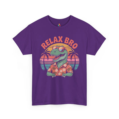 Relax Bro Retro Dinosaur Vacation T‑Shirt | TEEZOCA 