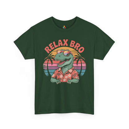 Relax Bro Retro Dinosaur Vacation T‑Shirt | TEEZOCA 