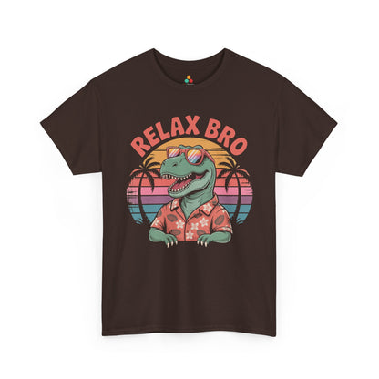 Relax Bro Retro Dinosaur Vacation T‑Shirt | TEEZOCA 