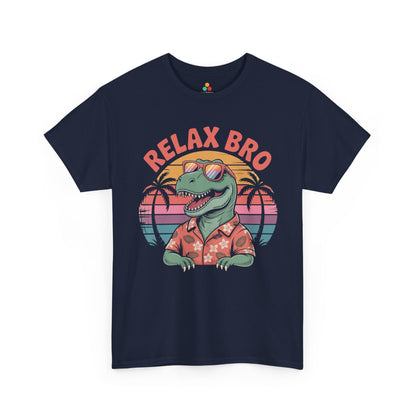 Relax Bro Retro Dinosaur Vacation T‑Shirt | TEEZOCA 