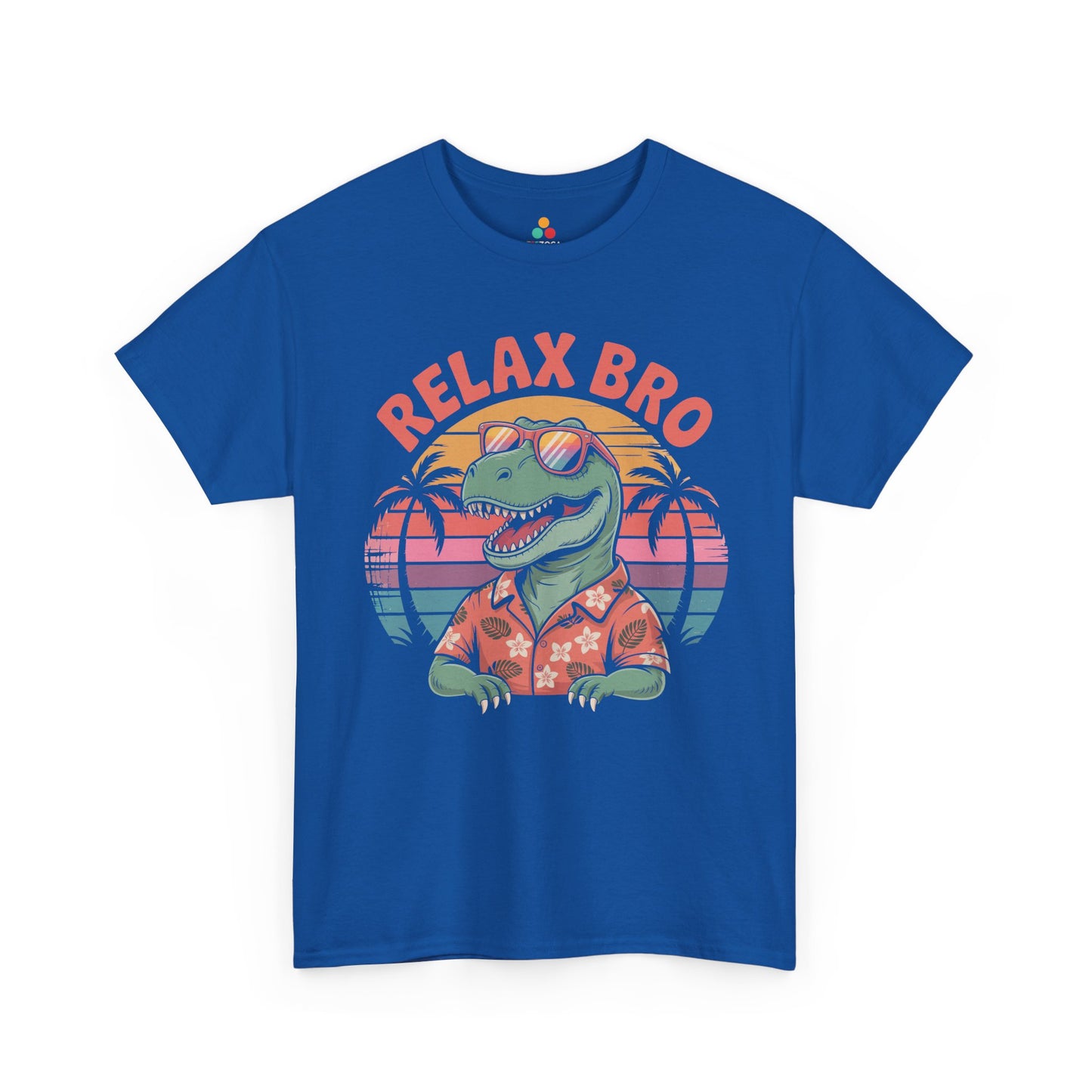 Relax Bro Retro Dinosaur Vacation T‑Shirt | TEEZOCA 