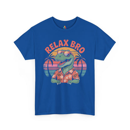 Relax Bro Retro Dinosaur Vacation T‑Shirt | TEEZOCA 