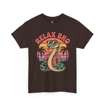 Relax Bro Snake Retro Sunset Palm Graphic T-Shirt | TEEZOCA 