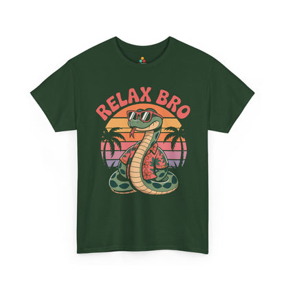 Relax Bro Snake Retro Sunset Palm Graphic T-Shirt | TEEZOCA 