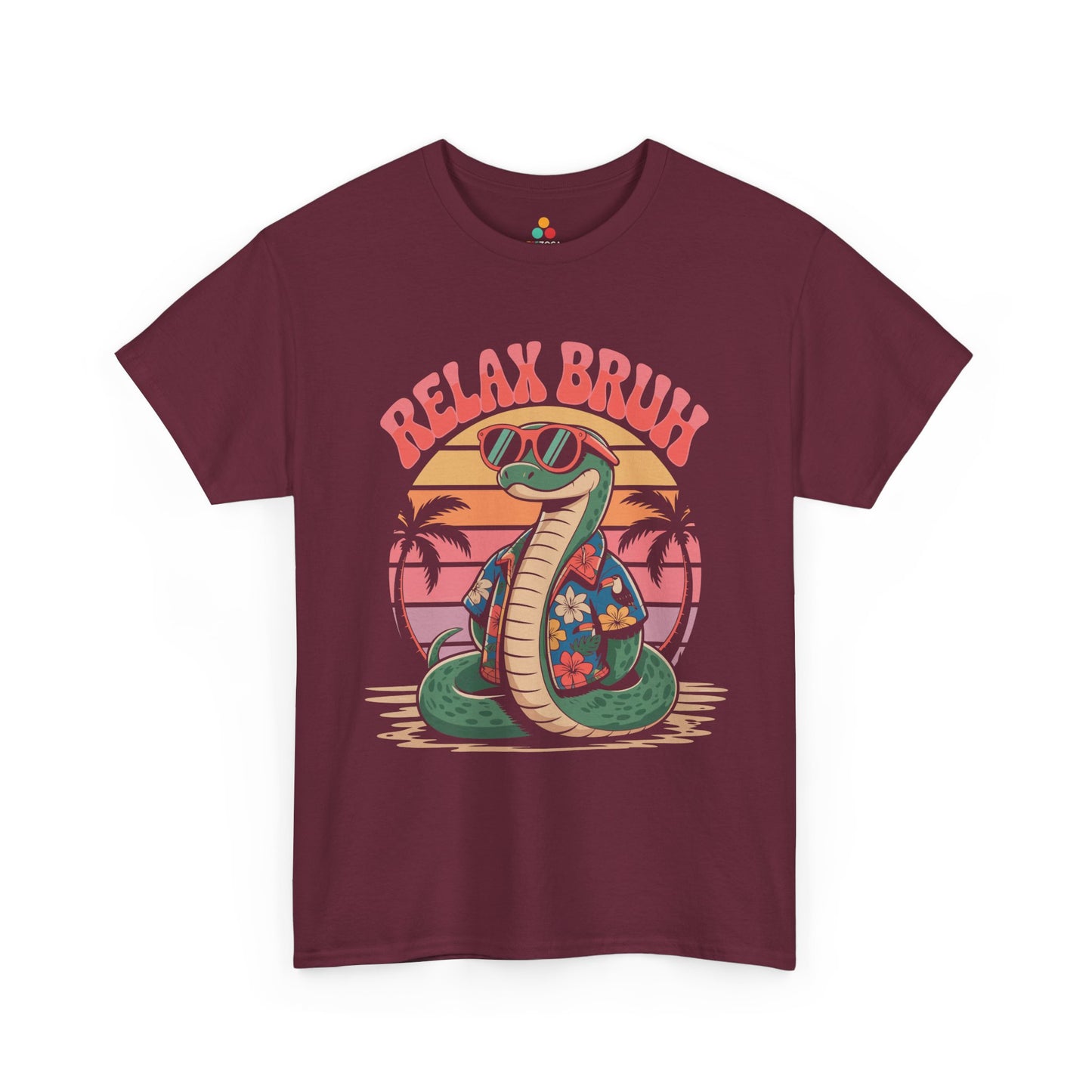 Relax Bruh Snake Vintage Tropical Cobra Graphic T-Shirt | TEEZOCA 